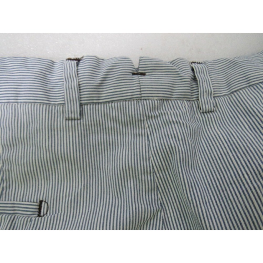 Peter Millar Sz 36 Mens Blue Skinny Stripe Cotton Flat Front Shorts